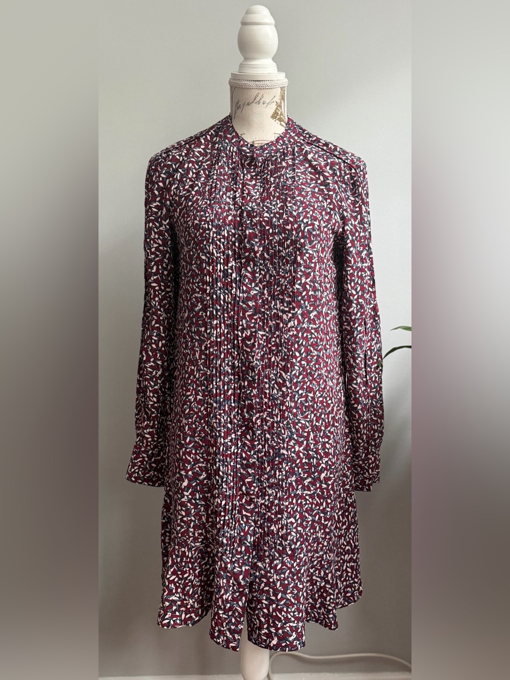 Tory Burch 100% Silk Printed Long Sleeve Dress Size 4